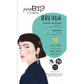 BRENDA Maschera viso in crema per Pelle Secca UVA VERDE - puroBIO FOR SKIN