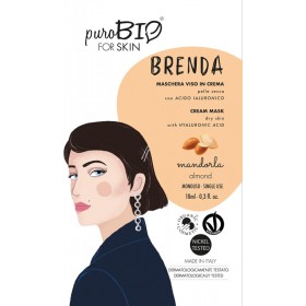 BRENDA Maschera viso in crema per Pelle Secca MANDORLA - puroBIO FOR SKIN