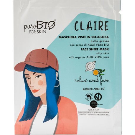 CLAIRE maschera viso - Relax and fun  - puroBIO FOR SKIN